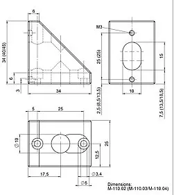 M-110.02 • M-110.03 • M-110.04 Z轴安装支架